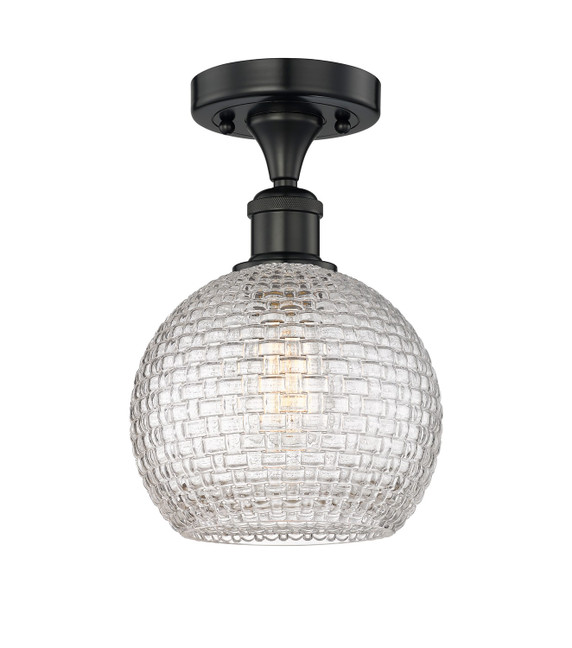Semi-Flush Mts. Glass Down by Innovations ( 405 | 616-1F-BK-G122C-8CL Edison ) 
