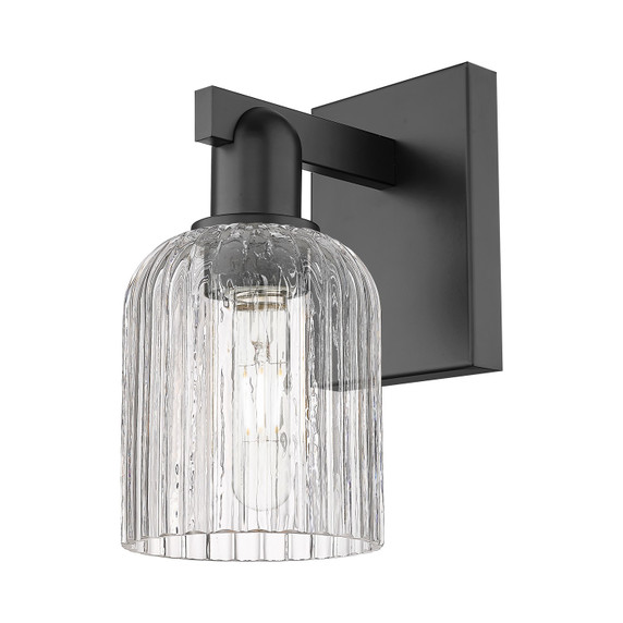 Sconces Single Glass by Innovations ( 405 | 716-1W-BK-G559-5CL Arcadia ) 