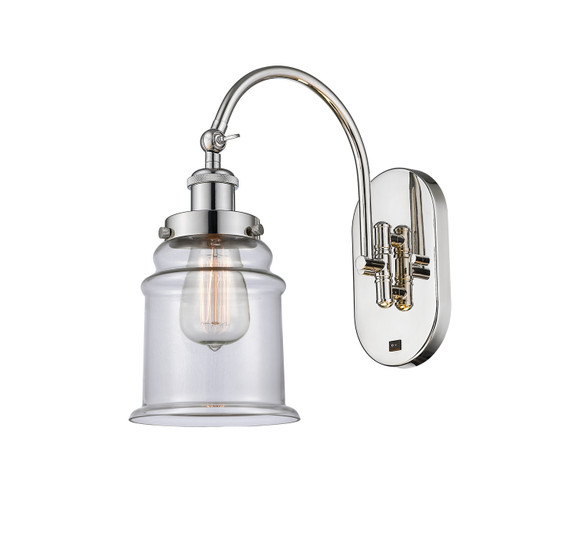 Sconces Single Glass by Innovations ( 405 | 918-1W-PN-G182-LED Franklin Restoration ) 
