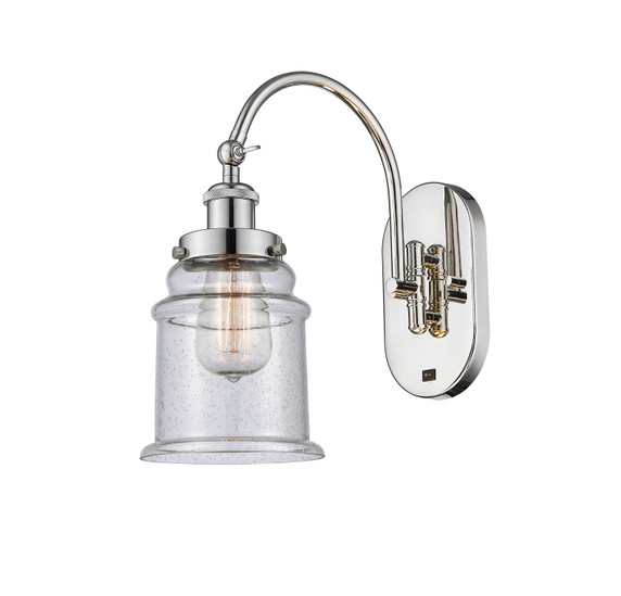 Sconces Single Glass by Innovations ( 405 | 918-1W-PN-G184-LED Franklin Restoration ) 