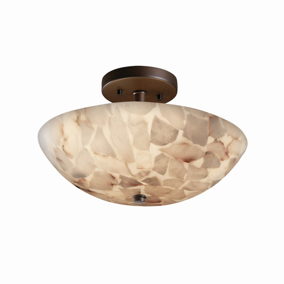 Semi-Flush Mts. Bowl Style by Justice Designs ( 102 | ALR-9690-35-DBRZ Alabaster Rocks ) 