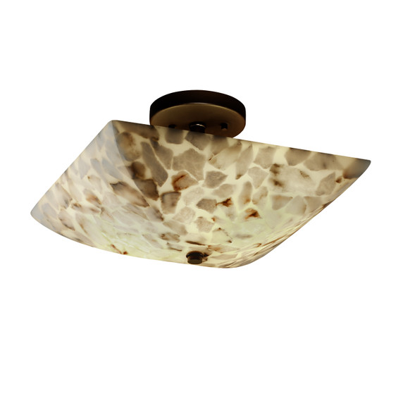 Semi-Flush Mts. Bowl Style by Justice Designs ( 102 | ALR-9695-25-DBRZ Alabaster Rocks ) 