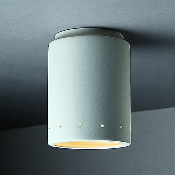 Flush Mounts Drum Shade by Justice Designs ( 102 | CER-6105-BIS Radiance ) 