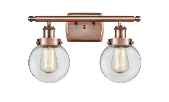 Bathroom Fixtures Two Lights by Innovations ( 405 | 916-2W-AC-G202-6-LED Ballston Urban ) 
