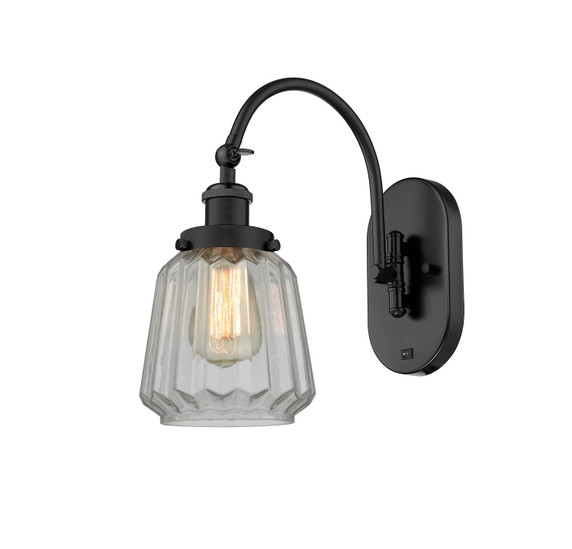 Sconces Single Glass by Innovations ( 405 | 918-1W-BK-G142 Franklin Restoration ) 