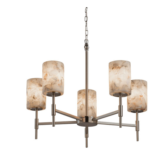 Mid. Chandeliers Glass Up by Justice Designs ( 102 | ALR-8410-10-NCKL Alabaster Rocks ) 