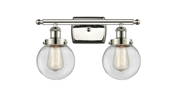 Bathroom Fixtures Two Lights by Innovations ( 405 | 916-2W-PN-G202-6-LED Ballston Urban ) 