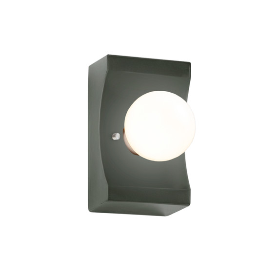 Sconces Single Glass by Justice Designs ( 102 | CER-3025-PWGN Ambiance ) 