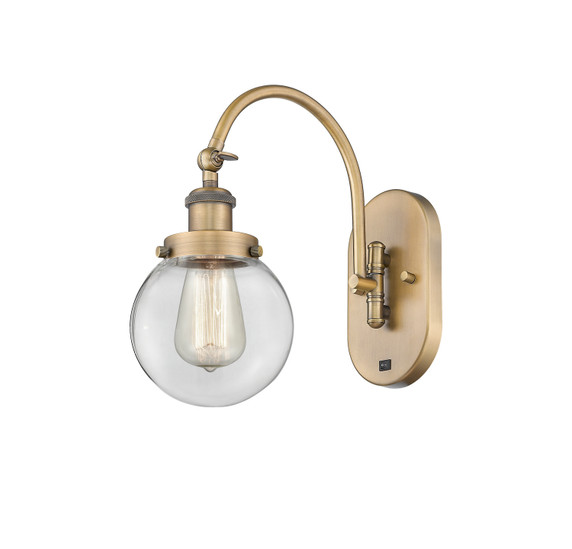 Sconces Single Glass by Innovations ( 405 | 918-1W-BB-G202-6-LED Franklin Restoration ) 