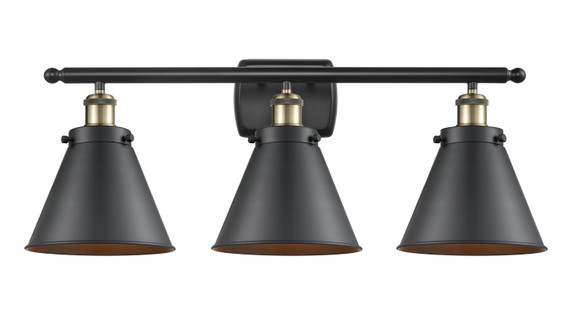 Bathroom Fixtures Three Lights by Innovations ( 405 | 916-3W-BAB-M13-BK-LED Ballston Urban ) 
