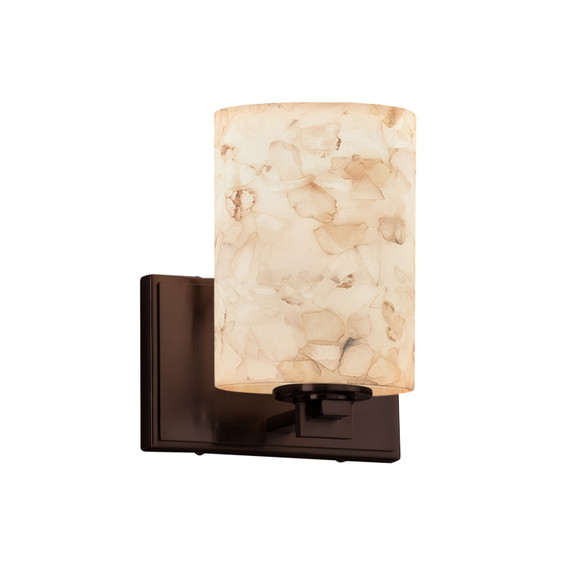Sconces Single Glass by Justice Designs ( 102 | ALR-8441-10-DBRZ Alabaster Rocks ) 