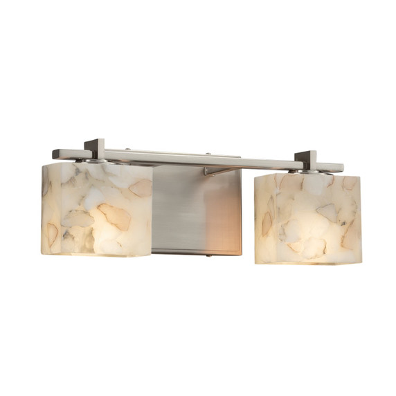 Bathroom Fixtures Two Lights by Justice Designs ( 102 | ALR-8442-55-NCKL-LED2-1400 Alabaster Rocks ) 