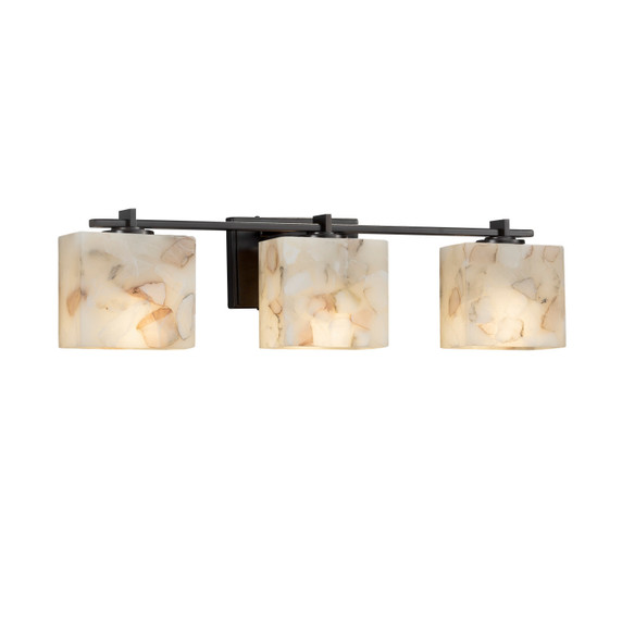 Bathroom Fixtures Three Lights by Justice Designs ( 102 | ALR-8443-55-MBLK Alabaster Rocks ) 