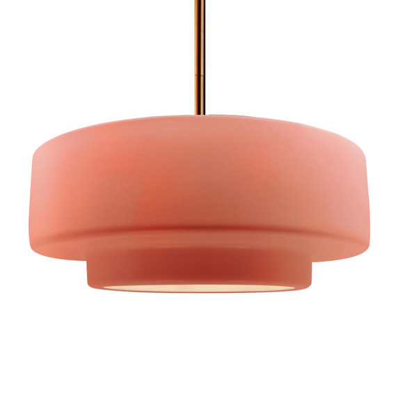 Pendants Drum Shade by Justice Designs ( 102 | CER-6545-BSH-BRSS-RIGID Radiance ) 