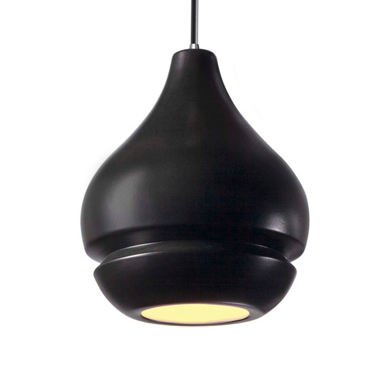 Mini Pendants Glass Down by Justice Designs ( 102 | CER-6400-CRB-CROM-BKCD Radiance ) 