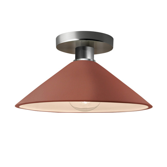 Semi-Flush Mts. Glass Down by Justice Designs ( 102 | CER-6330-CLAY-NCKL Radiance ) 