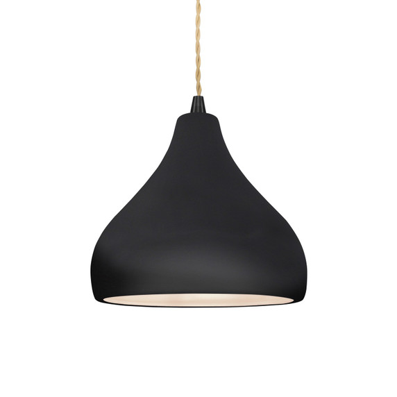 Mini Pendants Glass Down by Justice Designs ( 102 | CER-6560-BLK-MBLK-BEIG-TWST Radiance ) 