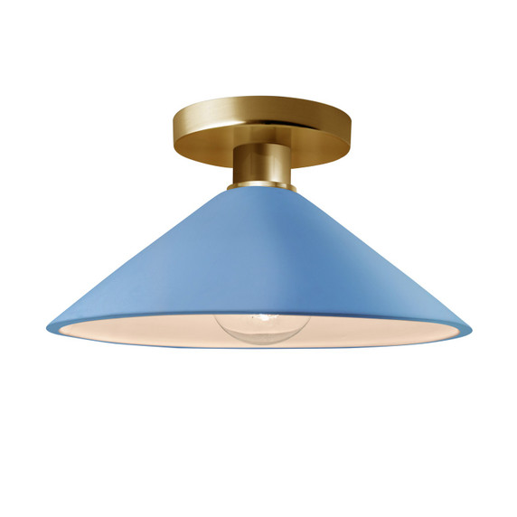 Semi-Flush Mts. Glass Down by Justice Designs ( 102 | CER-6330-SKBL-BRSS Radiance ) 