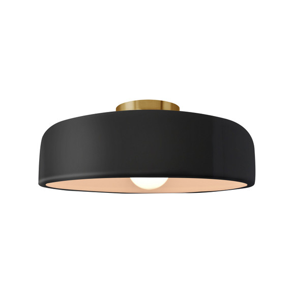 Semi-Flush Mts. Bowl Style by Justice Designs ( 102 | CER-6343-BKMT-BRSS Radiance ) 
