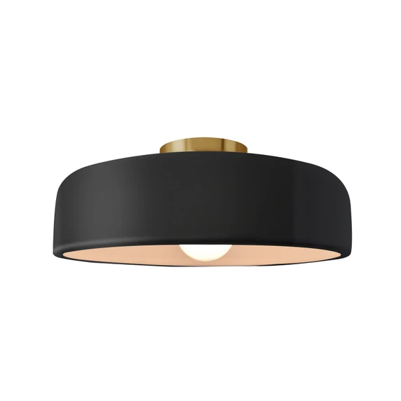 Semi-Flush Mts. Bowl Style by Justice Designs ( 102 | CER-6343-BLK-BRSS Radiance ) 