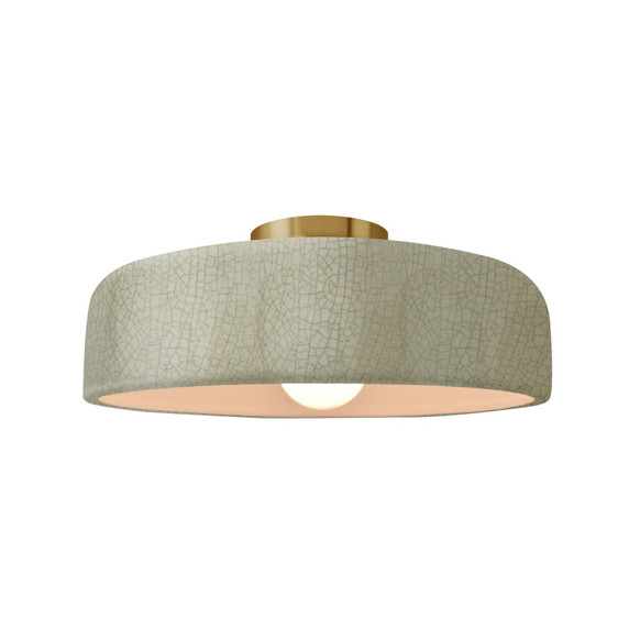 Semi-Flush Mts. Bowl Style by Justice Designs ( 102 | CER-6343-CKC-BRSS Radiance ) 