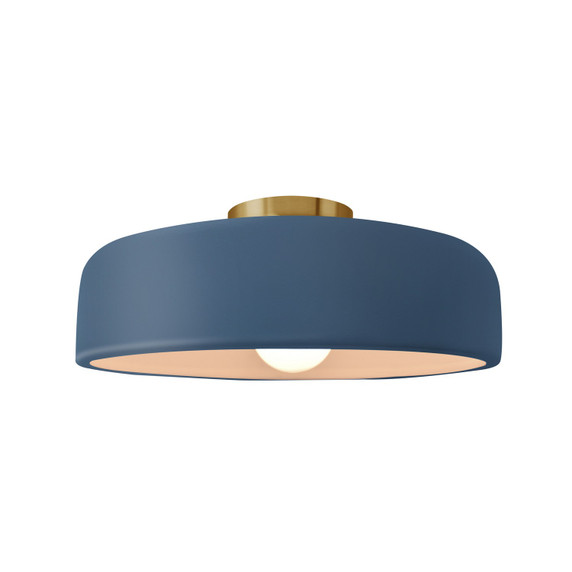 Semi-Flush Mts. Bowl Style by Justice Designs ( 102 | CER-6343-MDMT-BRSS Radiance ) 