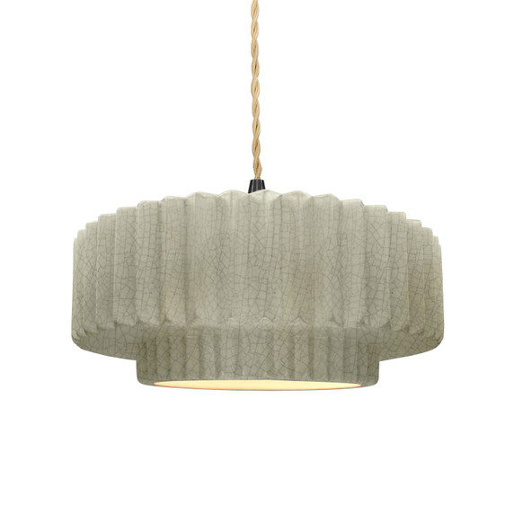 Pendants Drum Shade by Justice Designs ( 102 | CER-6553-CKC-MBLK-BEIG-TWST Radiance ) 