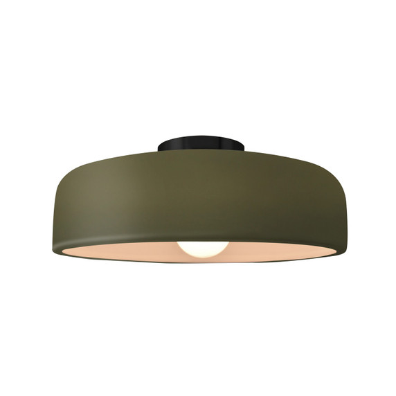 Semi-Flush Mts. Bowl Style by Justice Designs ( 102 | CER-6343-MGRN-MBLK Radiance ) 