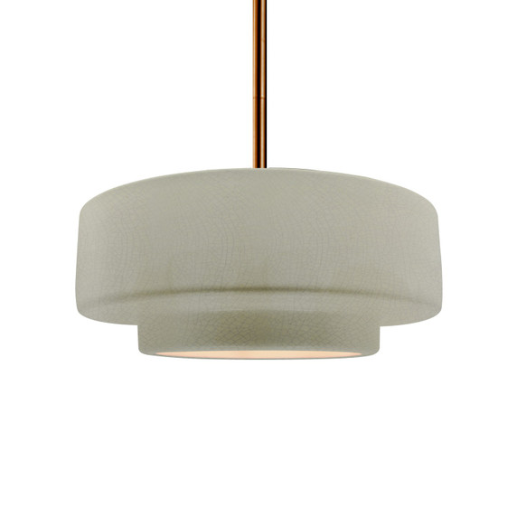 Pendants Drum Shade by Justice Designs ( 102 | CER-6543-CKC-BRSS-RIGID Radiance ) 