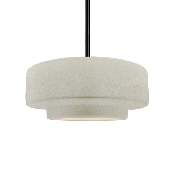 Pendants Drum Shade by Justice Designs ( 102 | CER-6543-CRK-MBLK-RIGID Radiance ) 