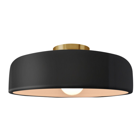 Semi-Flush Mts. Bowl Style by Justice Designs ( 102 | CER-6345-BLK-BRSS Radiance ) 