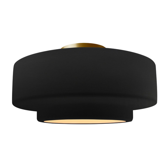 Semi-Flush Mts. Drum Shade by Justice Designs ( 102 | CER-6365-CRB-BRSS Radiance ) 