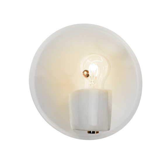 Sconces Single Glass by Justice Designs ( 102 | CER-7051-WHT-BRSS Ambiance ) 