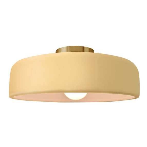 Semi-Flush Mts. Bowl Style by Justice Designs ( 102 | CER-6345-MYLW-BRSS Radiance ) 