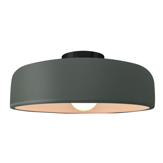 Semi-Flush Mts. Bowl Style by Justice Designs ( 102 | CER-6345-PWGN-MBLK Radiance ) 