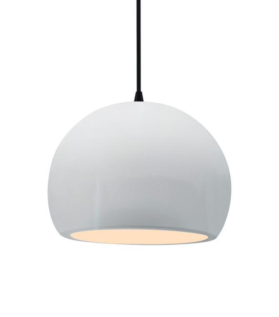 Mini Pendants Glass Down by Justice Designs ( 102 | CER-6533-WHT-MBLK-BKCD Radiance ) 