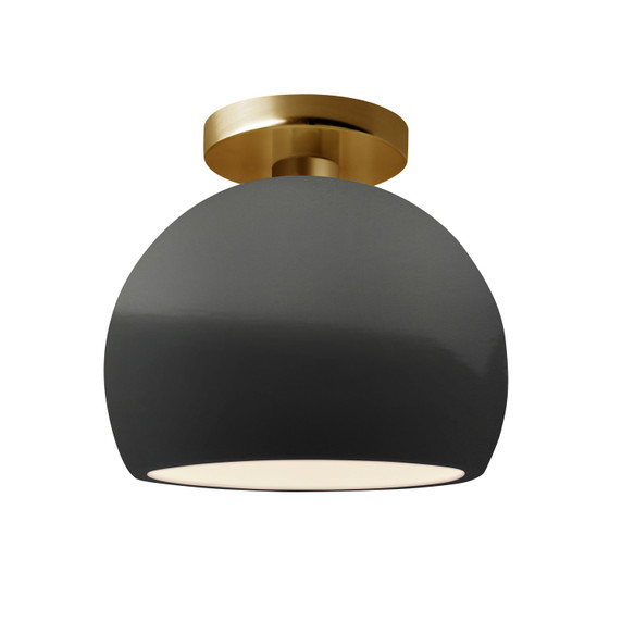 Semi-Flush Mts. Glass Down by Justice Designs ( 102 | CER-6350-GRY-BRSS Radiance ) 