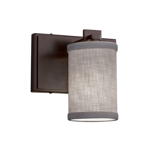 Sconces Drum Shade by Justice Designs ( 102 | FAB-8441-10-GRAY-DBRZ Textile ) 