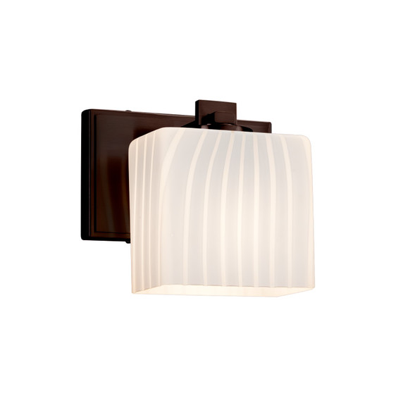 Sconces Single Glass by Justice Designs ( 102 | FSN-8447-55-RBON-DBRZ-LED1-700 Fusion ) 