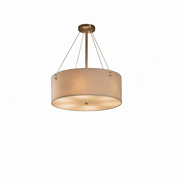 Pendants Drum Shade by Justice Designs ( 102 | FAB-9531-CREM-NCKL-F3 Textile ) 