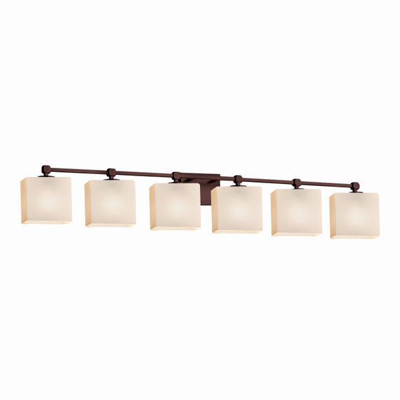 Bathroom Fixtures Five+Lights by Justice Designs ( 102 | FSN-8426-55-OPAL-DBRZ Fusion ) 