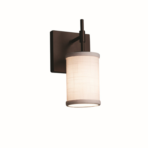 Sconces Drum Shade by Justice Designs ( 102 | FAB-8411-10-WHTE-DBRZ-LED1-700 Textile ) 