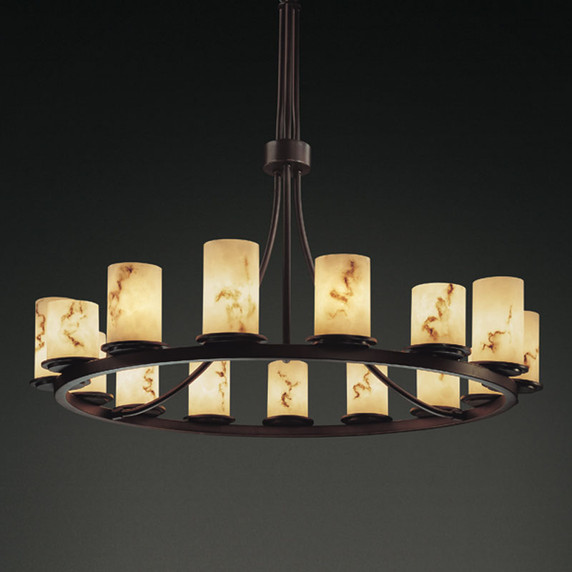 Large Chandeliers Glass Shade by Justice Designs ( 102 | FAL-8715-10-DBRZ LumenAria ) 