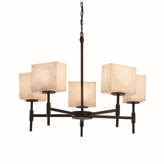 Mid. Chandeliers Glass Up by Justice Designs ( 102 | CLD-8410-55-DBRZ-LED5-3500 Clouds ) 