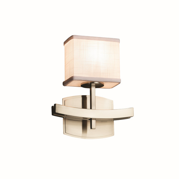 Sconces Drum Shade by Justice Designs ( 102 | FAB-8597-55-WHTE-NCKL Textile ) 