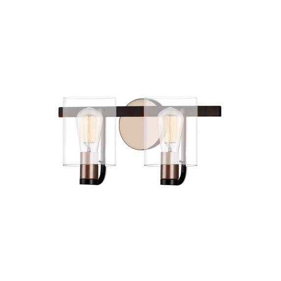 Bathroom Fixtures Two Lights by Justice Designs ( 102 | FSN-8082-CLER-MBBR Fusion ) 
