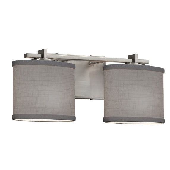 Bathroom Fixtures Two Lights by Justice Designs ( 102 | FAB-8442-30-GRAY-NCKL Textile ) 