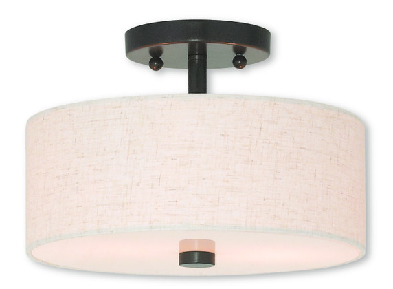 Semi-Flush Mts. Drum Shade by Livex Lighting ( 107 | 52133-92 Monroe ) 