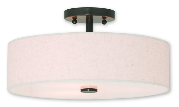 Semi-Flush Mts. Drum Shade by Livex Lighting ( 107 | 52135-92 Monroe ) 