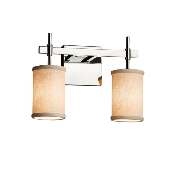 Bathroom Fixtures Two Lights by Justice Designs ( 102 | FAB-8412-10-CREM-CROM Textile ) 